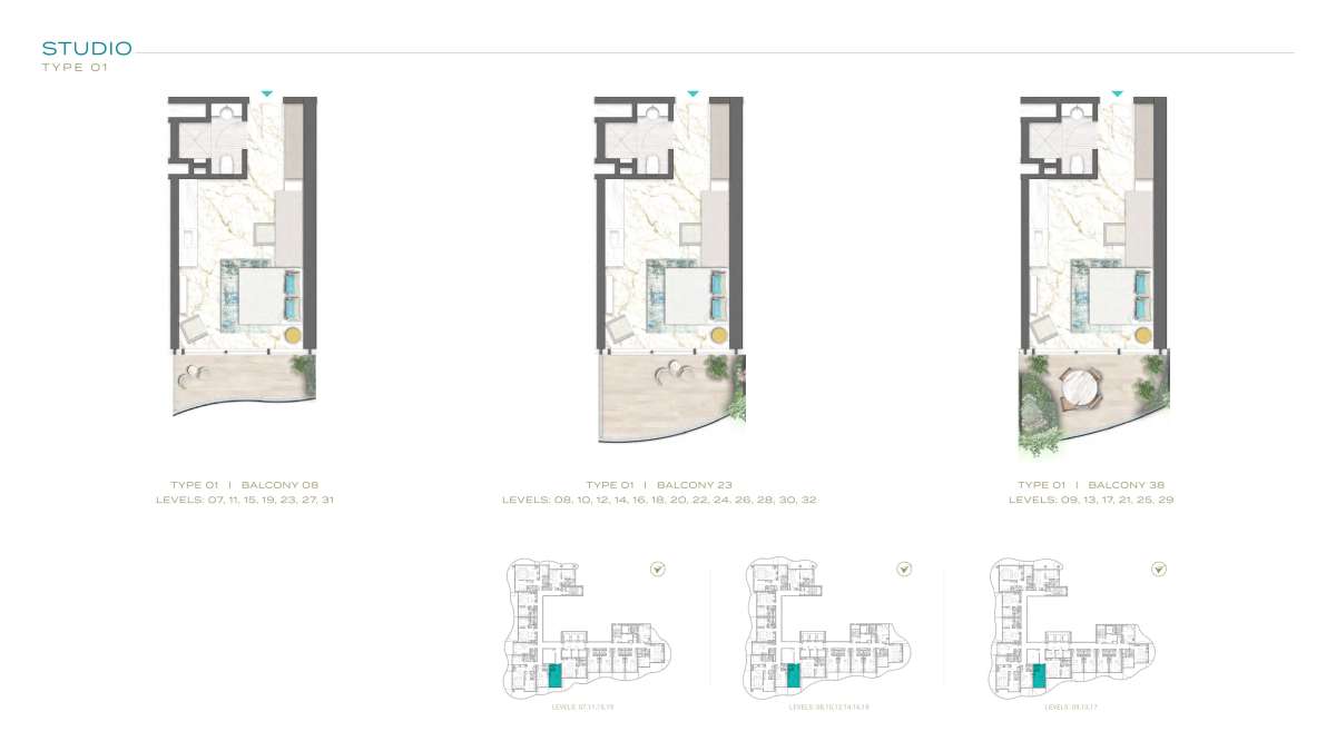 STD-Type 01-Balcony 08, Type 01-Balcony 23, Type 01-Balcony 38